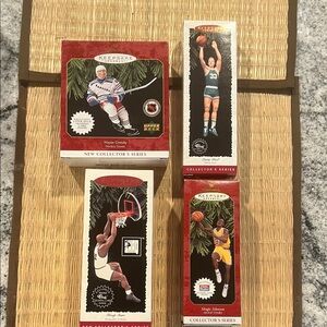 Hallmark Collector's Series Ornaments - Shaq, Bird, Magic, Gretzky